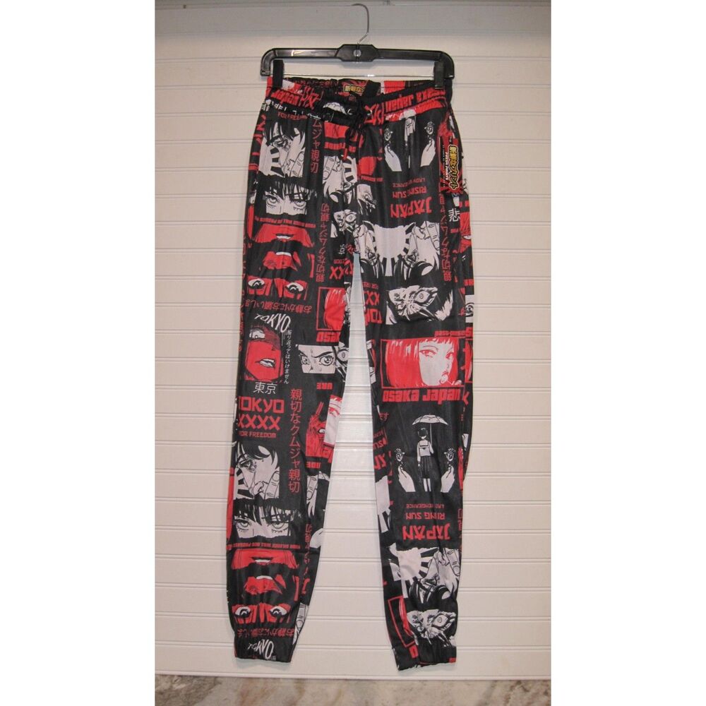 Fresh Prints Of Tokyo By Drill Clothing Blk/White/Red Joggers Size S NWT